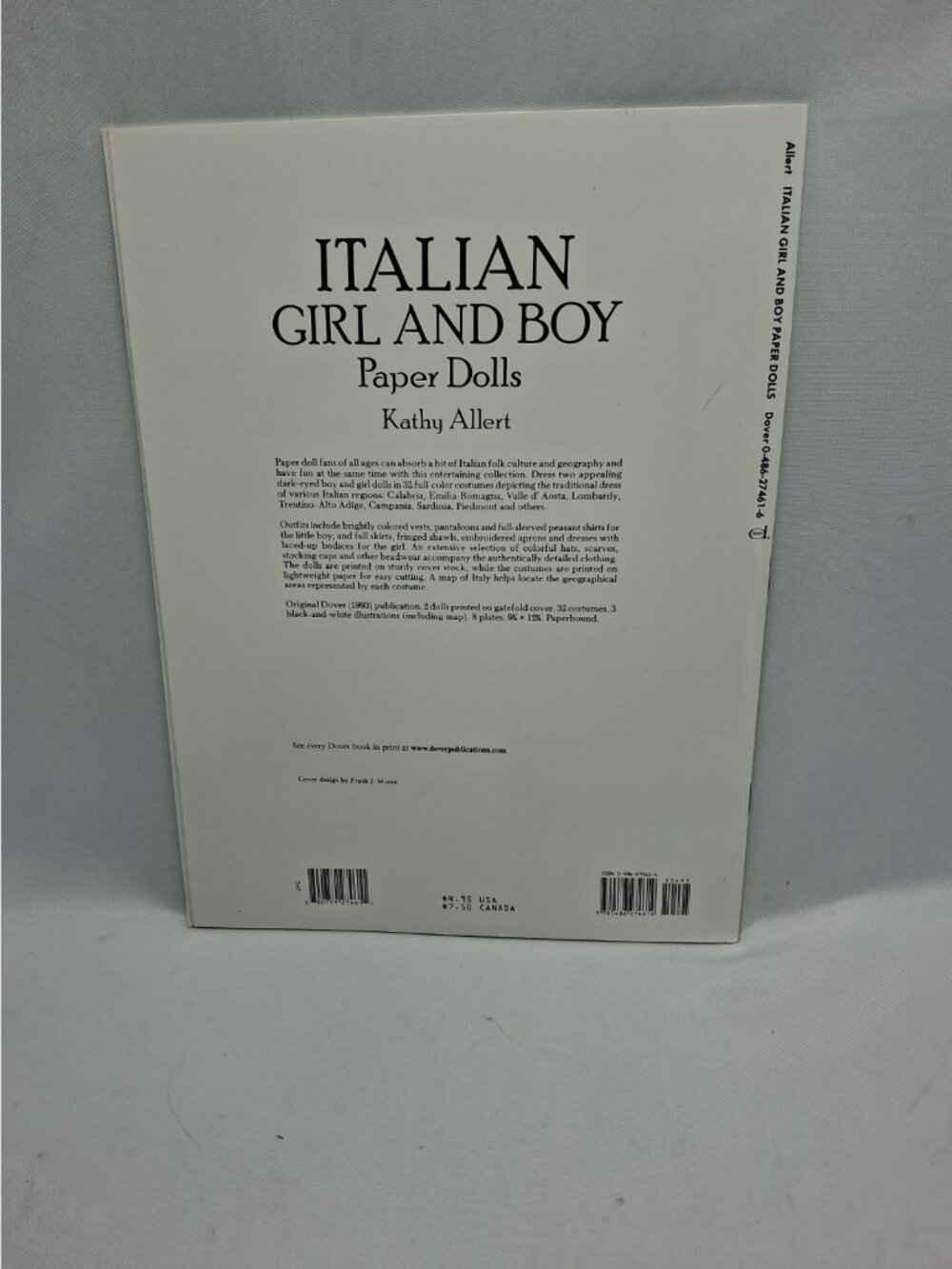 Vtg Italian Girl and Boy Paper Dolls Book 1993 Kathy Allert- Uncut - New - Picture 2 of 11